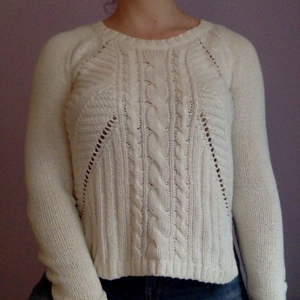 White knit sweater